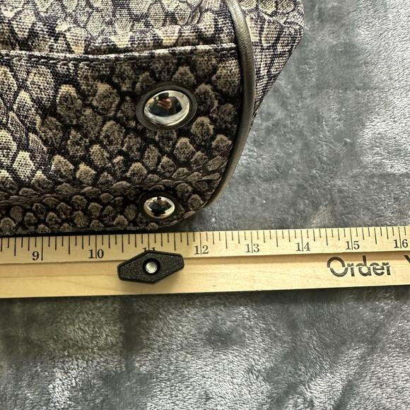 COACH Taylor PYTHON Satchel Shoulder Handbag Gunmetal Leather Trim EUC - Picture 9 of 10